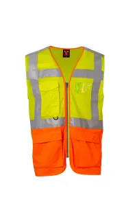 Gilet personnalisé breathable mesh fabric - EXTRA MESH | Jaune fluo /  orange fluo