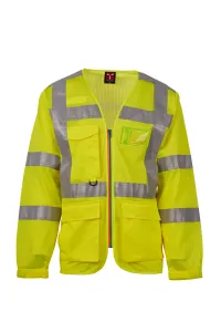 Gilet sans doublure à manches longues - LONG EXO MESH | Jaune fluo