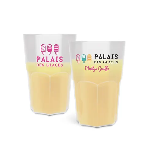 Gobelet en plastique reutilisable pp 40 ci ras bord