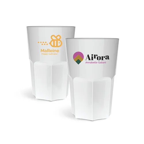 Gobelet en plastique reutilisable pp 40 ci ras bord