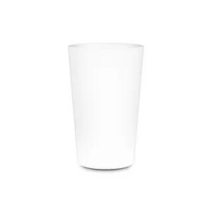 Gobelet plastique réutilisable personnalisé 39 cl ras bord | Blanc opaque 01