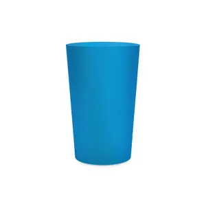 Gobelet plastique réutilisable personnalisé 39 cl ras bord | Bleu trans 72
