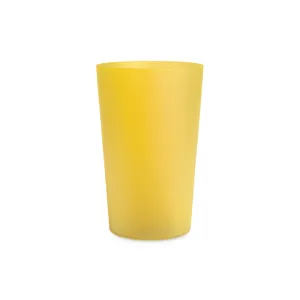 Gobelet plastique réutilisable personnalisé 39 cl ras bord | Jaune trans 70
