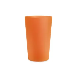 Gobelet plastique réutilisable personnalisé 39 cl ras bord | Orange trans 63