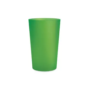Gobelet plastique réutilisable personnalisé 39 cl ras bord | Vert trans 66