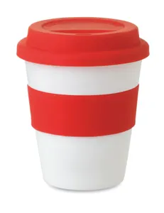 Gobelet PP personnalisable, couvercle en silicone - Astoria | Red