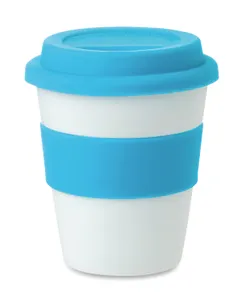 Gobelet PP personnalisable, couvercle en silicone - Astoria | Turquoise