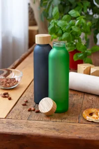 Bouteille en verre personnalisée - Cloody | Bleu / Naturelle