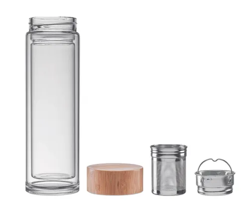 Gourde en verre double paroi 400ml à personnaliser - Batumi Glass