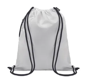 Grand sac à cordon publicitaire 300D RPET - Night | White