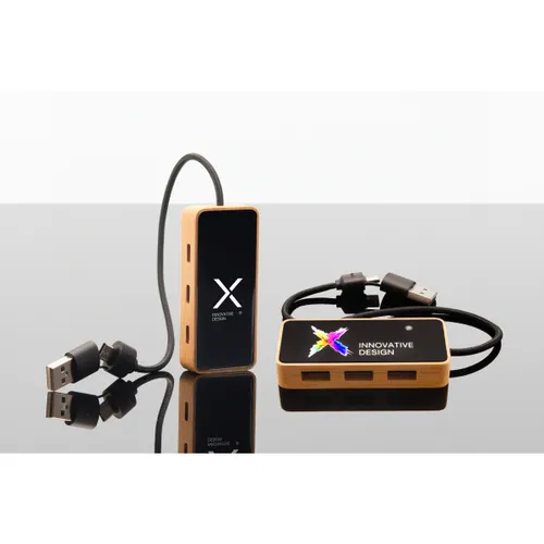 H21 - Hub lumineux 8-en-1 personnalisé en FSC® 100% Bambou