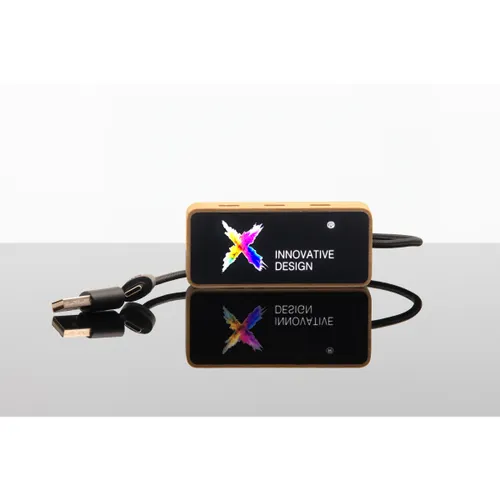 H21 - Hub lumineux 8-en-1 personnalisé en FSC® 100% Bambou