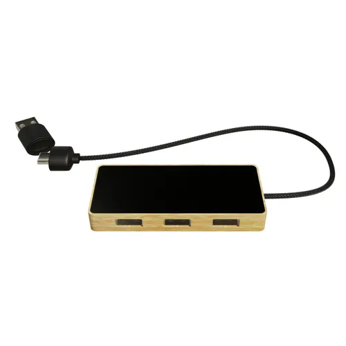 H21 - Hub lumineux 8-en-1 personnalisé en FSC® 100% Bambou