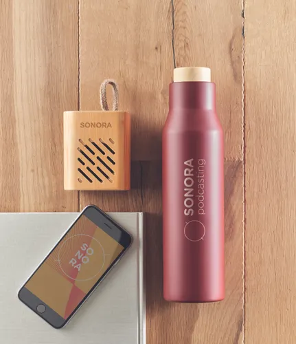 Haut-parleur sans fil bambou 3W personnalisable - Rey