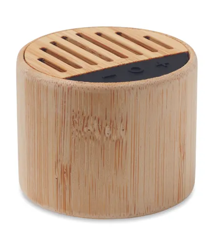 Haut-parleur sans fil bambou - Round Lux personnalisable