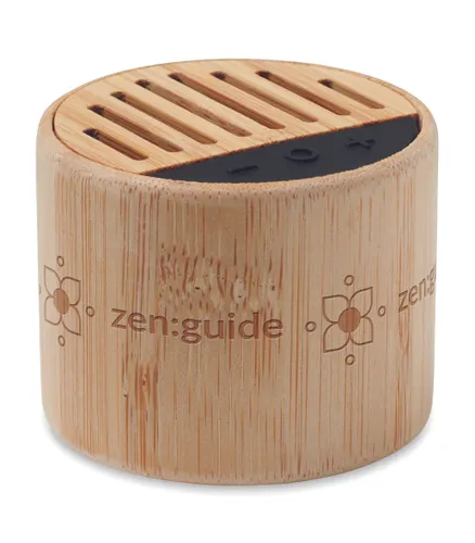 Haut-parleur sans fil bambou - Round Lux personnalisable