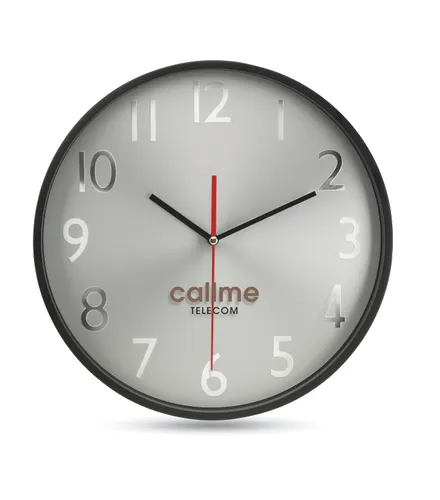 Horloge murale personnalisée fond argent - Rondo