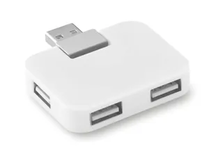 Hub 4 ports USB carré personnalisé | White