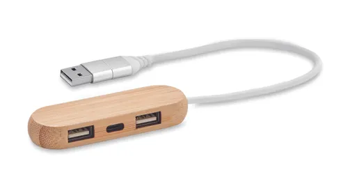 Hub USB 3 ports personnalisable câble 2 en 1 - Vina C