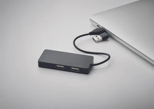 Hub USB 3 ports publicitaire avec câble 20cm - Hub-C