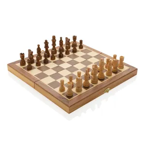 Jeu d'échecs pliable en bois personnalisable - XD Collection