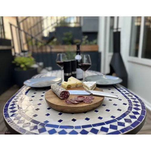 K03 - Set de planche à découper personnalisé et couteau FSC® 100% bois d'acacia