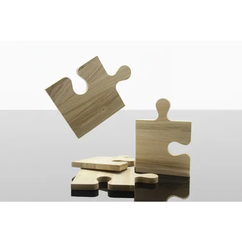 K05 - Set de 4 planches à découper puzzle personnalisé 100% FSC® chêne