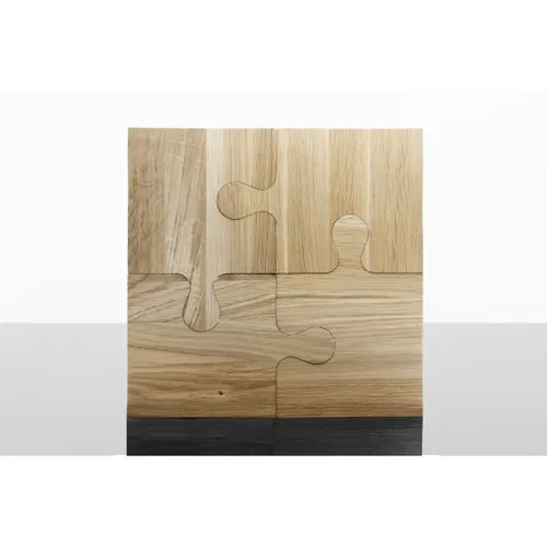 K05 - Set de 4 planches à découper puzzle personnalisé 100% FSC® chêne