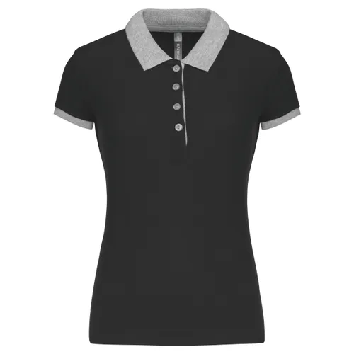 Polo piqué bicolore femme - Kariban