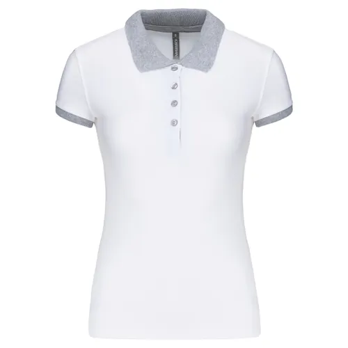 Polo piqué bicolore femme - Kariban