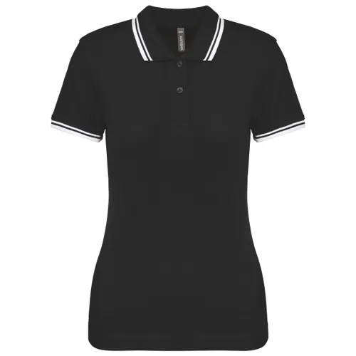 Polo femme manches courtes à liserés contrastés - Kariban