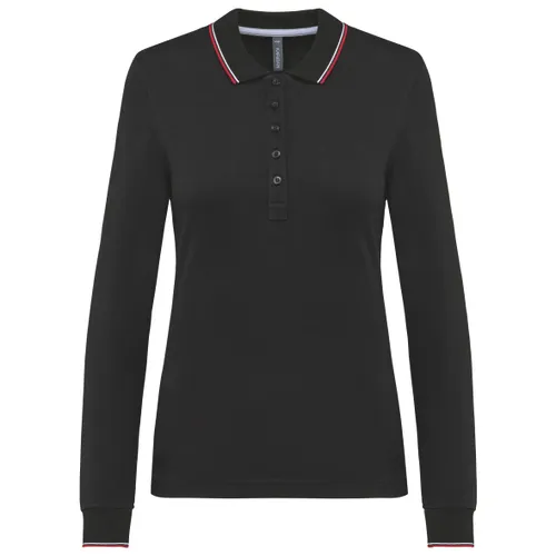 Polo maille piquée manches longues femme - Kariban