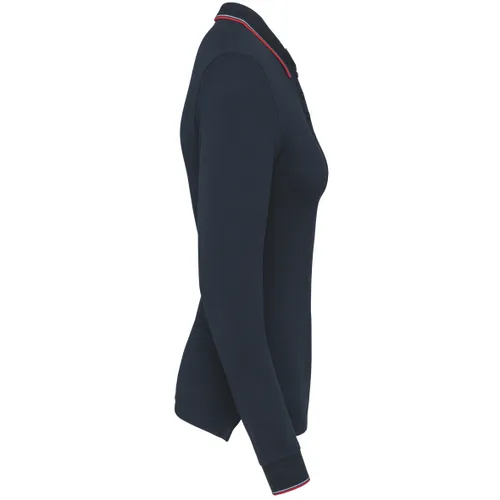 Polo maille piquée manches longues femme - Kariban