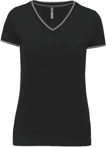 T-shirt maille piquée col V femme - Kariban