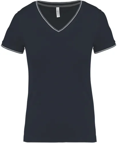 T-shirt maille piquée col V femme - Kariban
