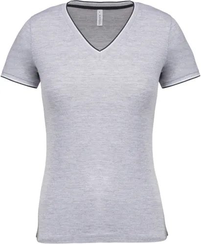 T-shirt maille piquée col V femme - Kariban
