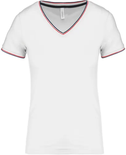 T-shirt maille piquée col V femme - Kariban