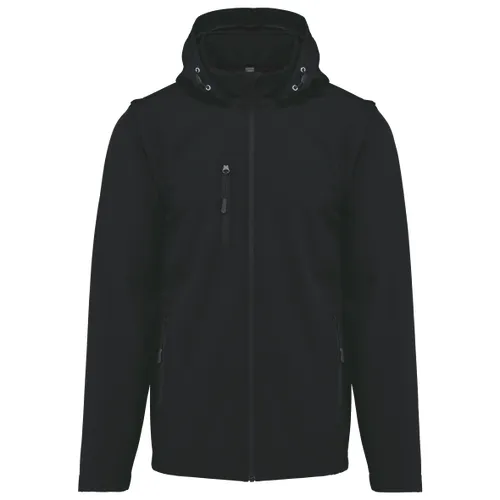 Veste Softshell 3 couches à capuche avec manches amovibles unisexe - Kariban