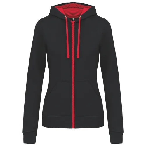Sweat-shirt zippé capuche contrastée femme - Kariban