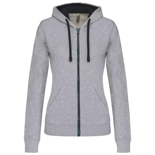 Sweat-shirt zippé capuche contrastée femme - Kariban