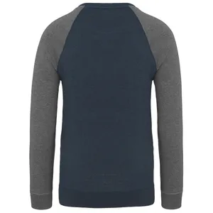 K491 - Sweat-shirt French Terry Bio bicolore col rond manches raglan homme - Kariban
