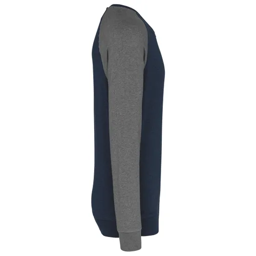 Sweat-shirt French Terry Bio bicolore col rond manches raglan homme - Kariban