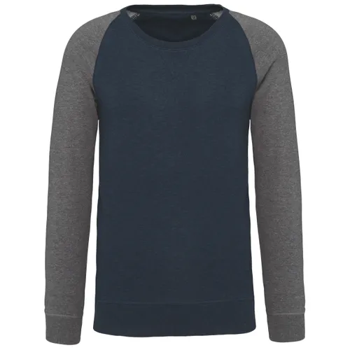 Sweat-shirt French Terry Bio bicolore col rond manches raglan homme - Kariban
