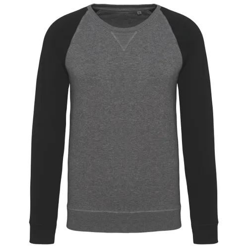 Sweat-shirt French Terry Bio bicolore col rond manches raglan homme - Kariban