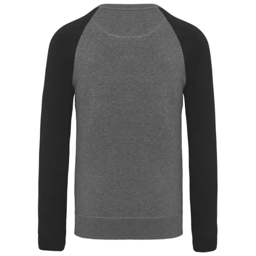 Sweat-shirt French Terry Bio bicolore col rond manches raglan homme - Kariban
