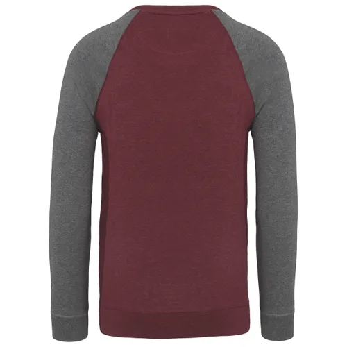 Sweat-shirt French Terry Bio bicolore col rond manches raglan homme - Kariban