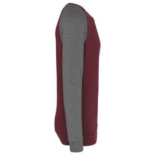 Sweat-shirt French Terry Bio bicolore col rond manches raglan homme - Kariban
