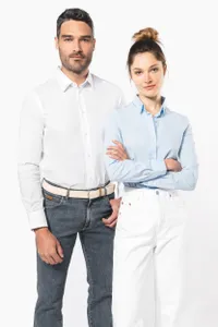 Chemise coton / élasthanne manches longues femme - Kariban | Zinc