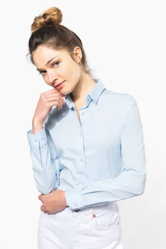 Chemise coton / élasthanne manches longues femme - Kariban