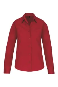 Chemise popeline manches longues femme - Kariban | Classic Red